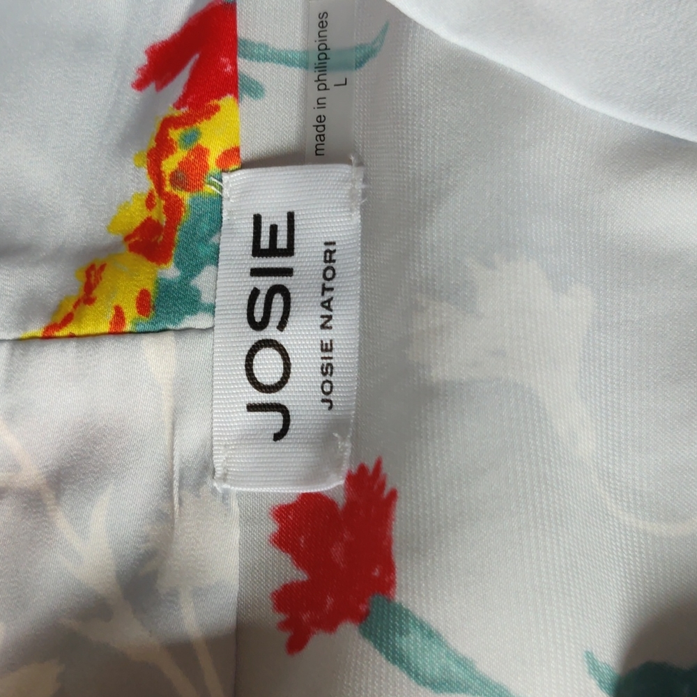 Josie Floral Satin Short Wrap Robe - Picture 4 of 4